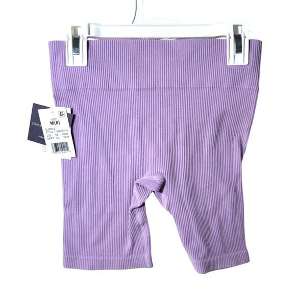 Grayson Threads Kids Bike Shorts Girls Ribbed Pull On - Purple - Size M (8) NWT - Picture 1 of 4